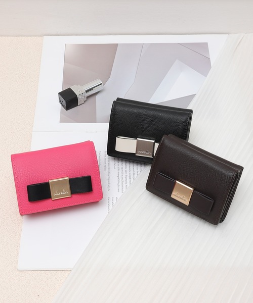 dazzlin（ダズリン）の「【dazzlin/ダズリン】バレッタリボン　三つ折りミニ財布（財布・レディース・ブラック/グレー/ダークブラウン/ブラック×ホワイト/ミント/ベージュ/ピンク・FREE）」の15枚目の写真