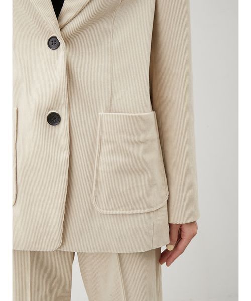 セットアップ対応】コーデュロイパッチポケットシングルジャケット