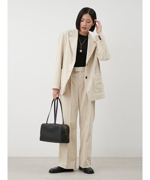 セットアップ対応】コーデュロイパッチポケットシングルジャケット