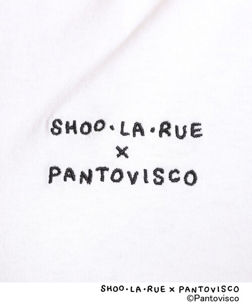 SHOO・LA・RUE（シューラルー）の「【パントビスコ／ぺろち】プリントTシャツ（Tシャツ/カットソー・レディース・チャコール/サックスブルー系3/ホワイト系1/ホワイト系2・01/02/03/04）」の8枚目の写真