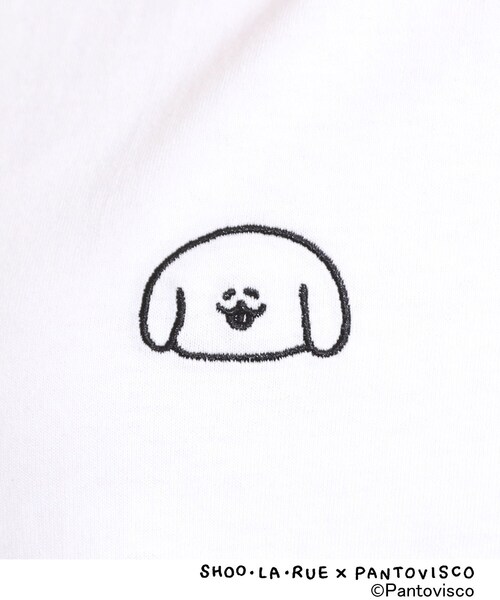 SHOO・LA・RUE（シューラルー）の「【パントビスコ／ぺろち】プリントTシャツ（Tシャツ/カットソー・レディース・チャコール/サックスブルー系3/ホワイト系1/ホワイト系2・01/02/03/04）」の12枚目の写真