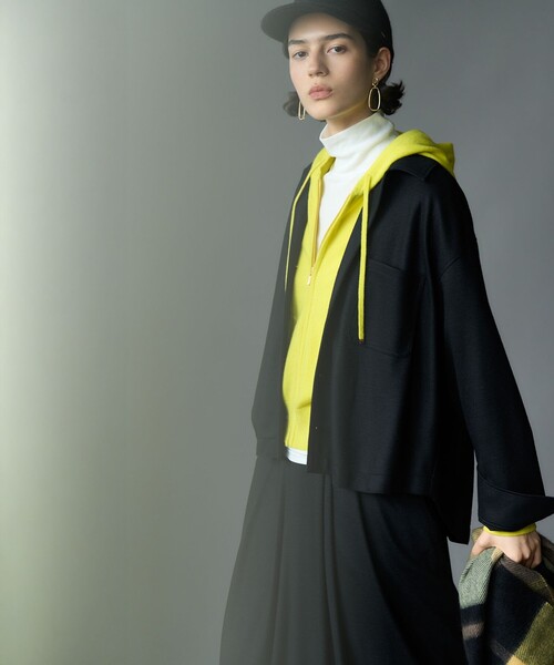 セール】ピュアカシミヤ ジップアップ ニット パーカー（パーカー