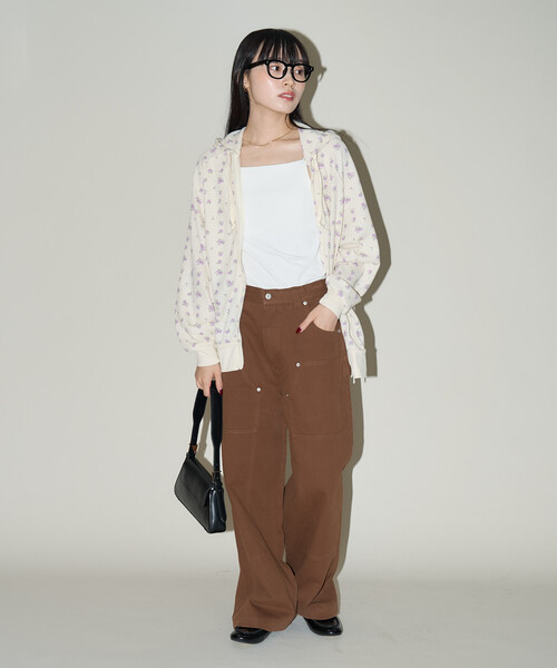 PUBLUX(パブリュクス)の「PUBLUX/パブリュクス ダブルニー ペインターパンツ 限定展開(その他パンツ・レディース・ブラック/ブラウン・MEDIUM/SMALL)」の12枚目の写真