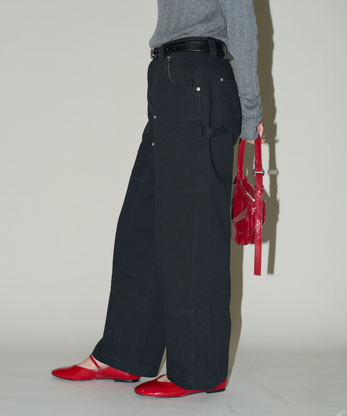 PUBLUX(パブリュクス)の「PUBLUX/パブリュクス ダブルニー ペインターパンツ 限定展開(その他パンツ・レディース・ブラック/ブラウン・MEDIUM/SMALL)」の6枚目の写真