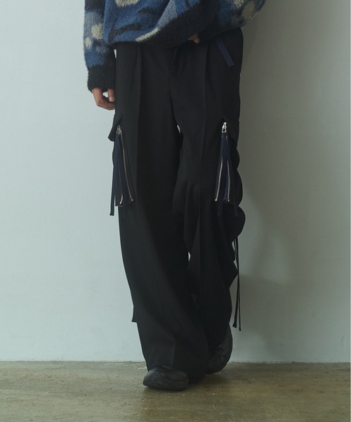 PHILTHEORY(フィルセオリー)の「String cargo slacks / ストリングカーゴスラックス(カーゴパンツ・メンズ・ブラック系/ブラック・3/2/1)」の2枚目の写真