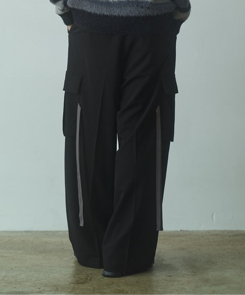 PHILTHEORY(フィルセオリー)の「String cargo slacks / ストリングカーゴスラックス(カーゴパンツ・メンズ・ブラック系/ブラック・3/2/1)」の9枚目の写真