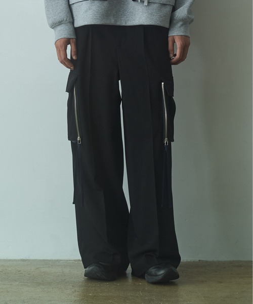 PHILTHEORY(フィルセオリー)の「String cargo slacks / ストリングカーゴスラックス(カーゴパンツ・メンズ・ブラック系/ブラック・3/2/1)」の10枚目の写真
