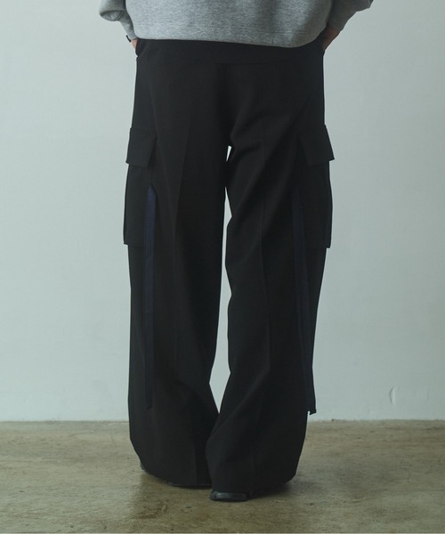 PHILTHEORY(フィルセオリー)の「String cargo slacks / ストリングカーゴスラックス(カーゴパンツ・メンズ・ブラック系/ブラック・3/2/1)」の12枚目の写真