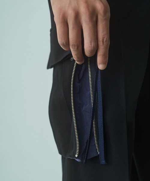 PHILTHEORY(フィルセオリー)の「String cargo slacks / ストリングカーゴスラックス(カーゴパンツ・メンズ・ブラック系/ブラック・3/2/1)」の14枚目の写真