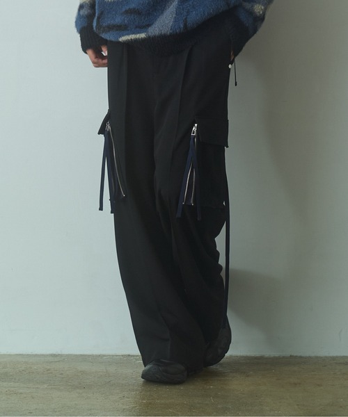 PHILTHEORY(フィルセオリー)の「String cargo slacks / ストリングカーゴスラックス(カーゴパンツ・メンズ・ブラック系/ブラック・3/2/1)」の15枚目の写真