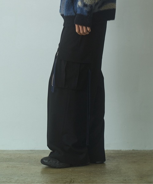 PHILTHEORY(フィルセオリー)の「String cargo slacks / ストリングカーゴスラックス(カーゴパンツ・メンズ・ブラック系/ブラック・3/2/1)」の18枚目の写真