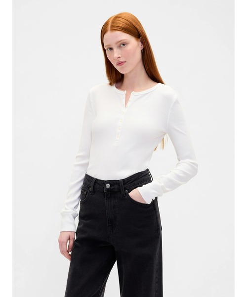 セール】モダンリブ ヘンリーネックTシャツ（Tシャツ/カットソー