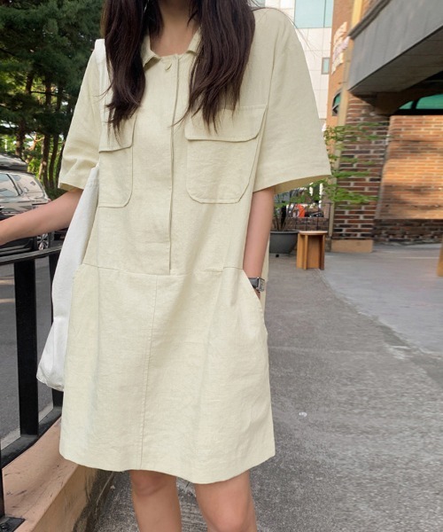 ReRe(リリ)の「シャツワンピース(シャツワンピース・レディース・ブルー系その他/ブラック/パープル/パープル系その他/ベージュ系その他/ブラック系その他/ブルー/ベージュ・FREE)」の4枚目の写真