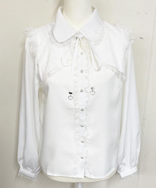 MA*RS（アメーバーマーズ）の「レース付きボレロ風ブラウス（Tシャツ/カットソー・レディース・ブラック/ホワイト・FREE）」の3枚目の写真