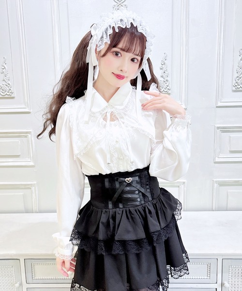 MA*RS（アメーバーマーズ）の「レース付きボレロ風ブラウス（Tシャツ/カットソー・レディース・ブラック/ホワイト・FREE）」の16枚目の写真