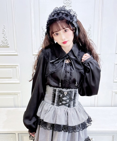 MA*RS（アメーバーマーズ）の「レース付きボレロ風ブラウス（Tシャツ/カットソー・レディース・ブラック/ホワイト・FREE）」の15枚目の写真