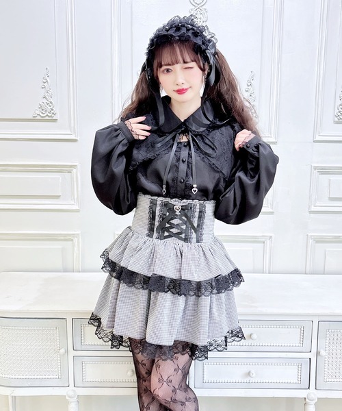 MA*RS（アメーバーマーズ）の「レース付きボレロ風ブラウス（Tシャツ/カットソー・レディース・ブラック/ホワイト・FREE）」の13枚目の写真