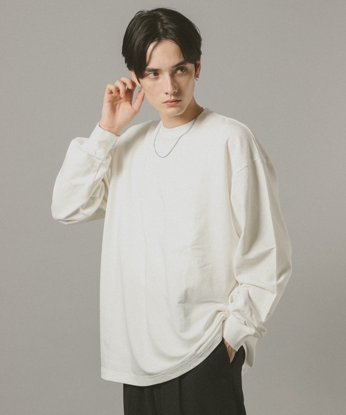 RAGEBLUE（レイジブルー）の「ヴィンテージライク/ケミカル加工ロンT（Tシャツ/カットソー・メンズ・ホワイト/ブラウン/グレー/ダークグレー・MEDIUM/LARGE）」の2枚目の写真