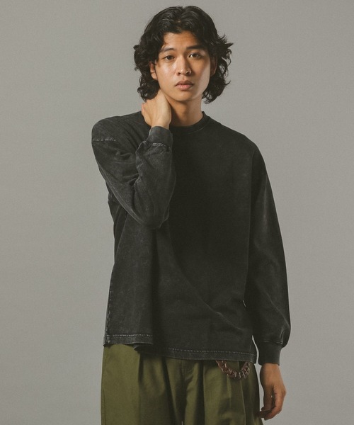 RAGEBLUE（レイジブルー）の「ヴィンテージライク/ケミカル加工ロンT（Tシャツ/カットソー・メンズ・ホワイト/ブラウン/グレー/ダークグレー・MEDIUM/LARGE）」の4枚目の写真