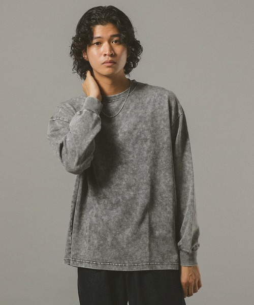 RAGEBLUE（レイジブルー）の「ヴィンテージライク/ケミカル加工ロンT（Tシャツ/カットソー・メンズ・ホワイト/ブラウン/グレー/ダークグレー・MEDIUM/LARGE）」の8枚目の写真