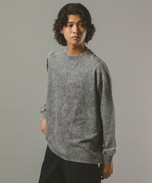 RAGEBLUE（レイジブルー）の「ヴィンテージライク/ケミカル加工ロンT（Tシャツ/カットソー・メンズ・ホワイト/ブラウン/グレー/ダークグレー・MEDIUM/LARGE）」の10枚目の写真