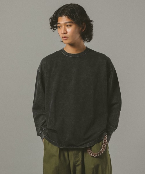 RAGEBLUE（レイジブルー）の「ヴィンテージライク/ケミカル加工ロンT（Tシャツ/カットソー・メンズ・ホワイト/ブラウン/グレー/ダークグレー・MEDIUM/LARGE）」の14枚目の写真