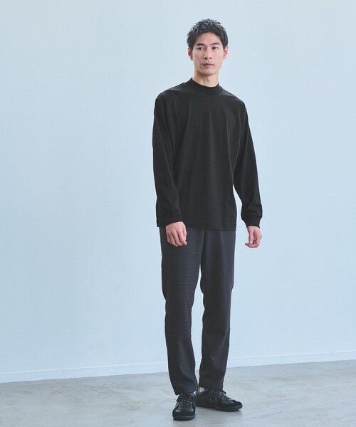 green label relaxing(グリーンレーベルリラクシング)の「LONG FIBER COTTON クリア モックネック 長袖 Tシャツ(Tシャツ/カットソー・メンズ・ホワイト/ダークグレー/ブラック・L/M/S/XL)」の14枚目の写真