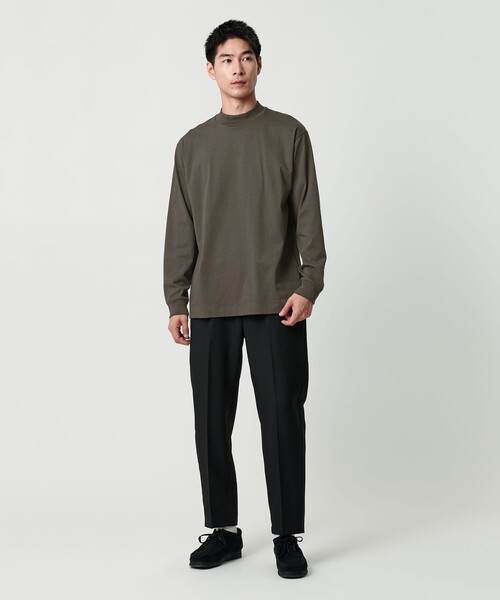 LONG FIBER COTTON クリア モックネック 長袖 Tシャツ（Tシャツ