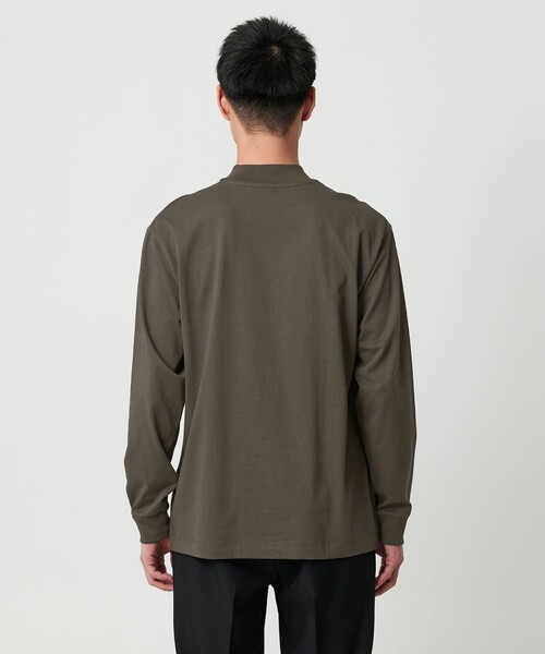 LONG FIBER COTTON クリア モックネック 長袖 Tシャツ（Tシャツ