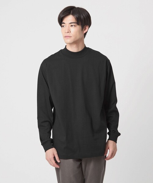 Miei T　1225 LONG FIBER COTTON クリア モックネック 長袖 Tシャツ（Tシャツ