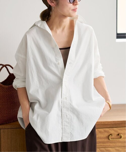 FRAMeWORK（フレームワーク）の「≪追加≫コットンレギュラーカラーシャツ（シャツ/ブラウス・レディース・ダークブルー/ホワイト/スカイブルー・FREE）」の6枚目の写真