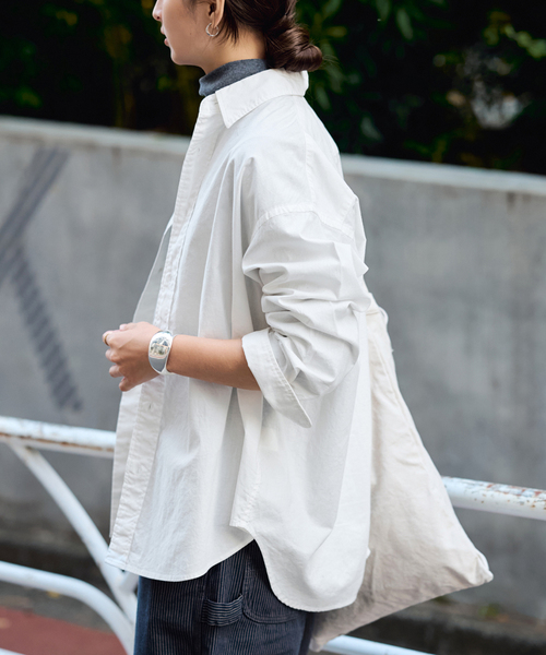 FRAMeWORK（フレームワーク）の「≪追加≫コットンレギュラーカラーシャツ（シャツ/ブラウス・レディース・ダークブルー/ホワイト/スカイブルー・FREE）」の12枚目の写真