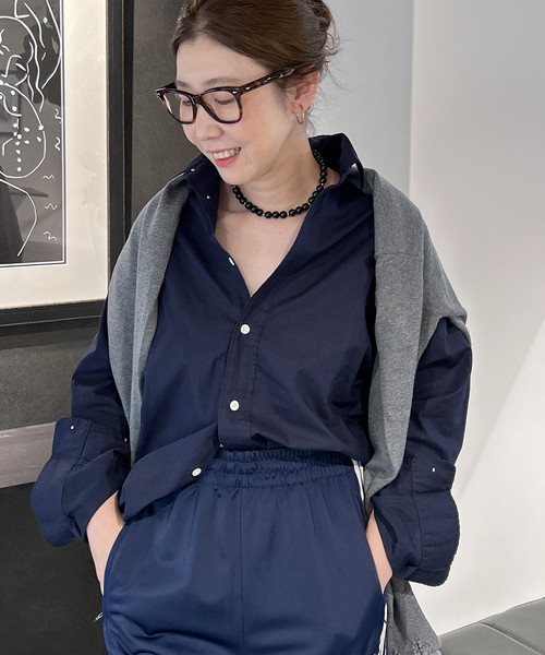 FRAMeWORK（フレームワーク）の「≪追加≫コットンレギュラーカラーシャツ（シャツ/ブラウス・レディース・ダークブルー/ホワイト/スカイブルー・FREE）」の22枚目の写真