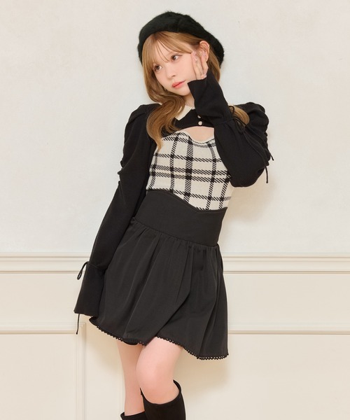 apres jour アプレジュール 袖リボンニットアンサンブル apres jour（アプレジュール） ニット セーター 袖リボンニット