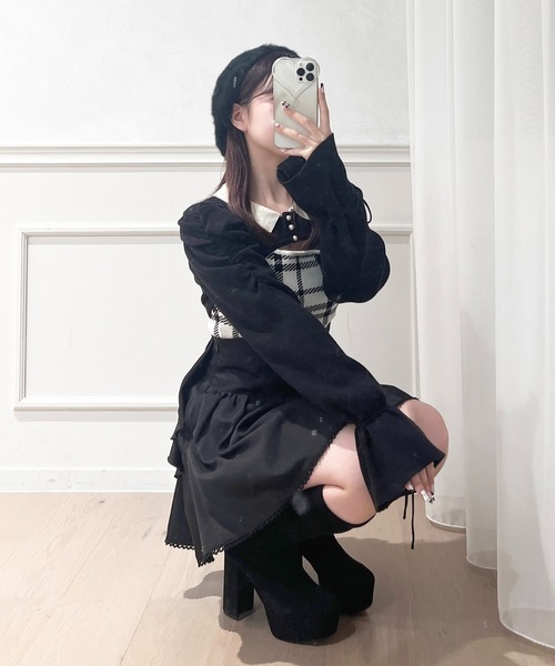 apres jour アプレジュール 袖リボンニットアンサンブル フリーサイズ apres jour（アプレジュール） ニット セーター 袖リボンニット