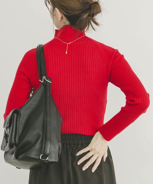 ITEMS URBANRESEARCH（アイテムズ アーバンリサーチ）の「『洗濯可』モチモチハイネックリブニット（ニット/セーター・レディース・ブラック/ホワイト系その他/ブルー/カーキ/アイボリー/レッド・FREE）」の16枚目の写真