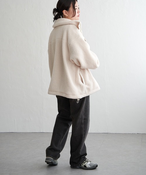 VENCEEXCHANGE（ヴァンスエクスチェンジ）の「ボアスタンドブルゾン（ブルゾン・レディース・ホワイト/ブラウン系/ブラック・FREE）」の12枚目の写真