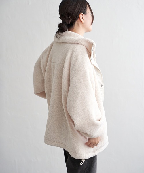 VENCEEXCHANGE（ヴァンスエクスチェンジ）の「ボアスタンドブルゾン（ブルゾン・レディース・ホワイト/ブラウン系/ブラック・FREE）」の9枚目の写真