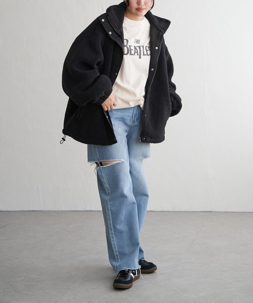 VENCEEXCHANGE（ヴァンスエクスチェンジ）の「ボアスタンドブルゾン（ブルゾン・レディース・ホワイト/ブラウン系/ブラック・FREE）」の19枚目の写真