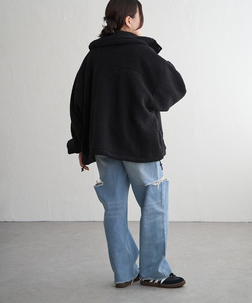 VENCEEXCHANGE（ヴァンスエクスチェンジ）の「ボアスタンドブルゾン（ブルゾン・レディース・ホワイト/ブラウン系/ブラック・FREE）」の21枚目の写真