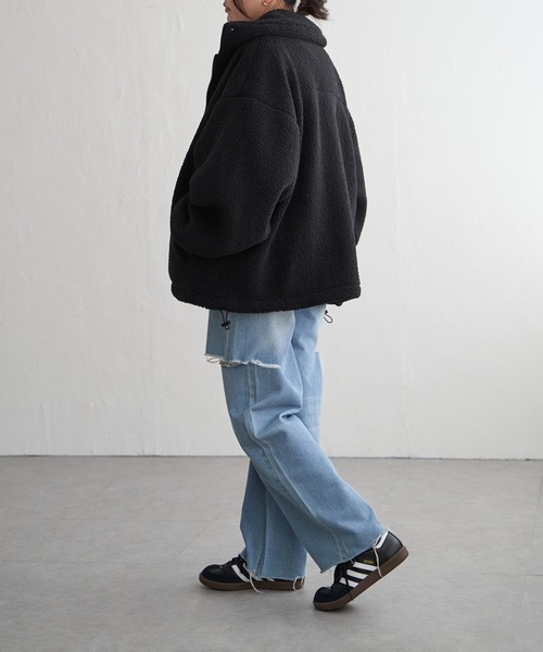 VENCEEXCHANGE（ヴァンスエクスチェンジ）の「ボアスタンドブルゾン（ブルゾン・レディース・ホワイト/ブラウン系/ブラック・FREE）」の20枚目の写真