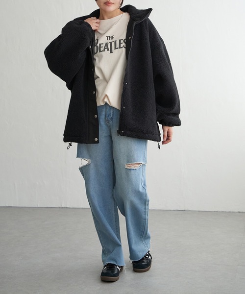 VENCEEXCHANGE（ヴァンスエクスチェンジ）の「ボアスタンドブルゾン（ブルゾン・レディース・ホワイト/ブラウン系/ブラック・FREE）」の18枚目の写真