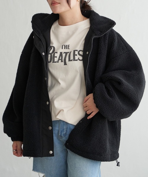 VENCEEXCHANGE（ヴァンスエクスチェンジ）の「ボアスタンドブルゾン（ブルゾン・レディース・ホワイト/ブラウン系/ブラック・FREE）」の15枚目の写真