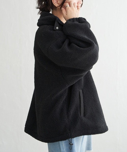 VENCEEXCHANGE（ヴァンスエクスチェンジ）の「ボアスタンドブルゾン（ブルゾン・レディース・ホワイト/ブラウン系/ブラック・FREE）」の16枚目の写真