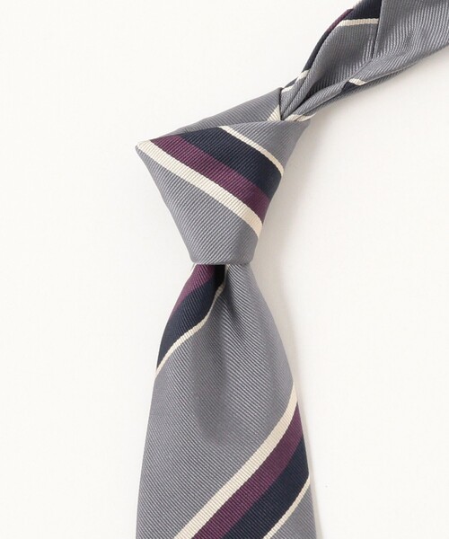 BEAMS F（ビームスエフ）の「TUDOR ROSES / シルク ストライプ ネクタイ（ネクタイ・メンズ・グレー/ネイビー・ONE SIZE）」の7枚目の写真