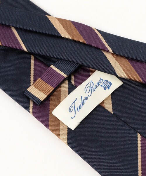 BEAMS F（ビームスエフ）の「TUDOR ROSES / シルク ストライプ ネクタイ（ネクタイ・メンズ・グレー/ネイビー・ONE SIZE）」の6枚目の写真
