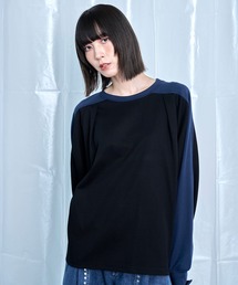 【Nora Lily】Switching Bi-Color Tuck Raglan Tee