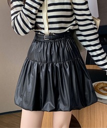 エコレザーバルーンミニスカート