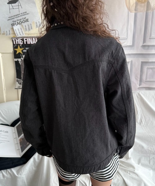 セール】【ユニセックス】スタッズ付きダブルファスナージャケット