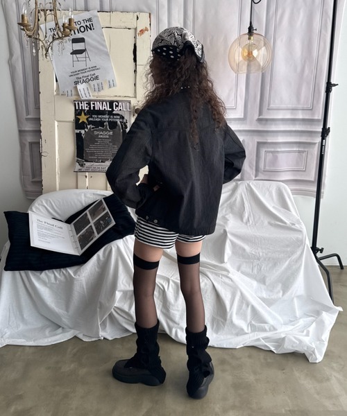 SHAGGIE（シャギー）の「【ユニセックス】スタッズ付きダブルファスナージャケット（その他アウター・メンズ・ブラック/ベージュ・FREE）」の8枚目の写真